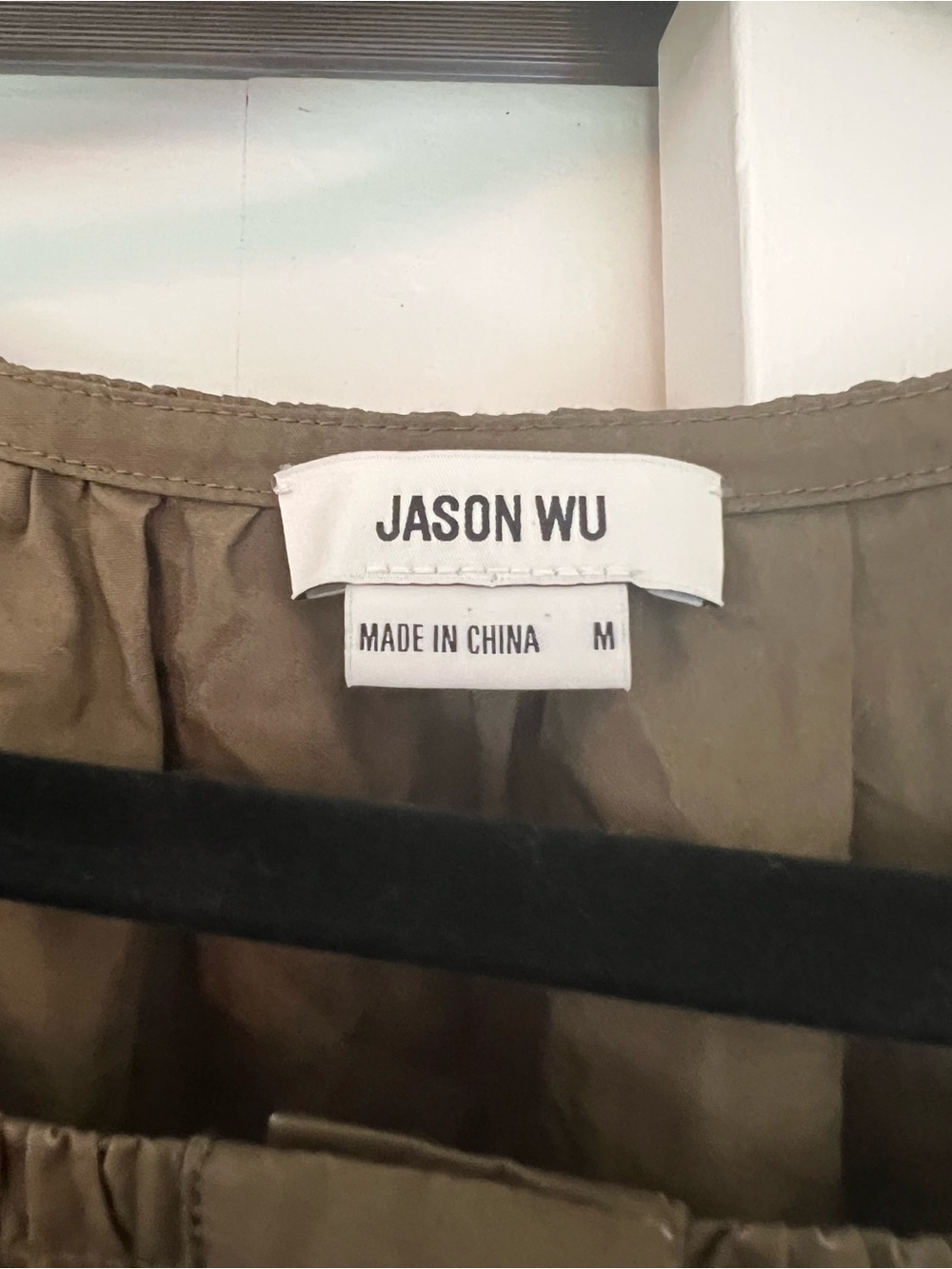 Jason Wu Olive Green Scoop Neck Midi Dress- Size M - Picture 3 of 4